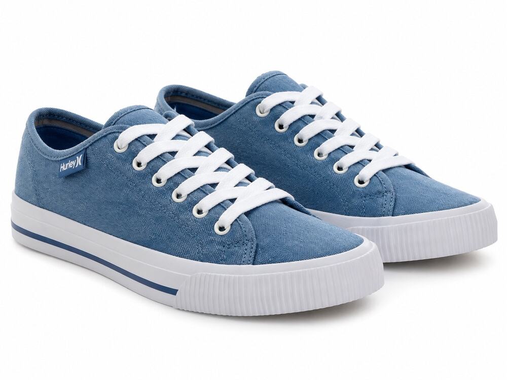 Hurley Women’s Lace-Up Chambray Canvas Lace-up Sneaker Shoes Size7 New